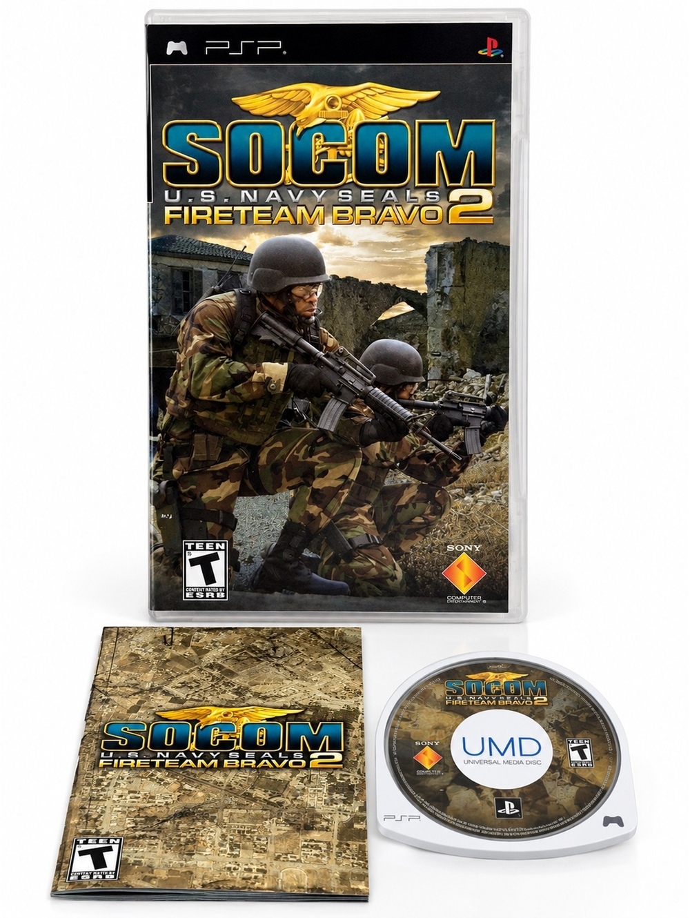 SOCOM U.S. Navy SEALs Fireteam Bravo 2 Sony PSP CIB Complete 2006